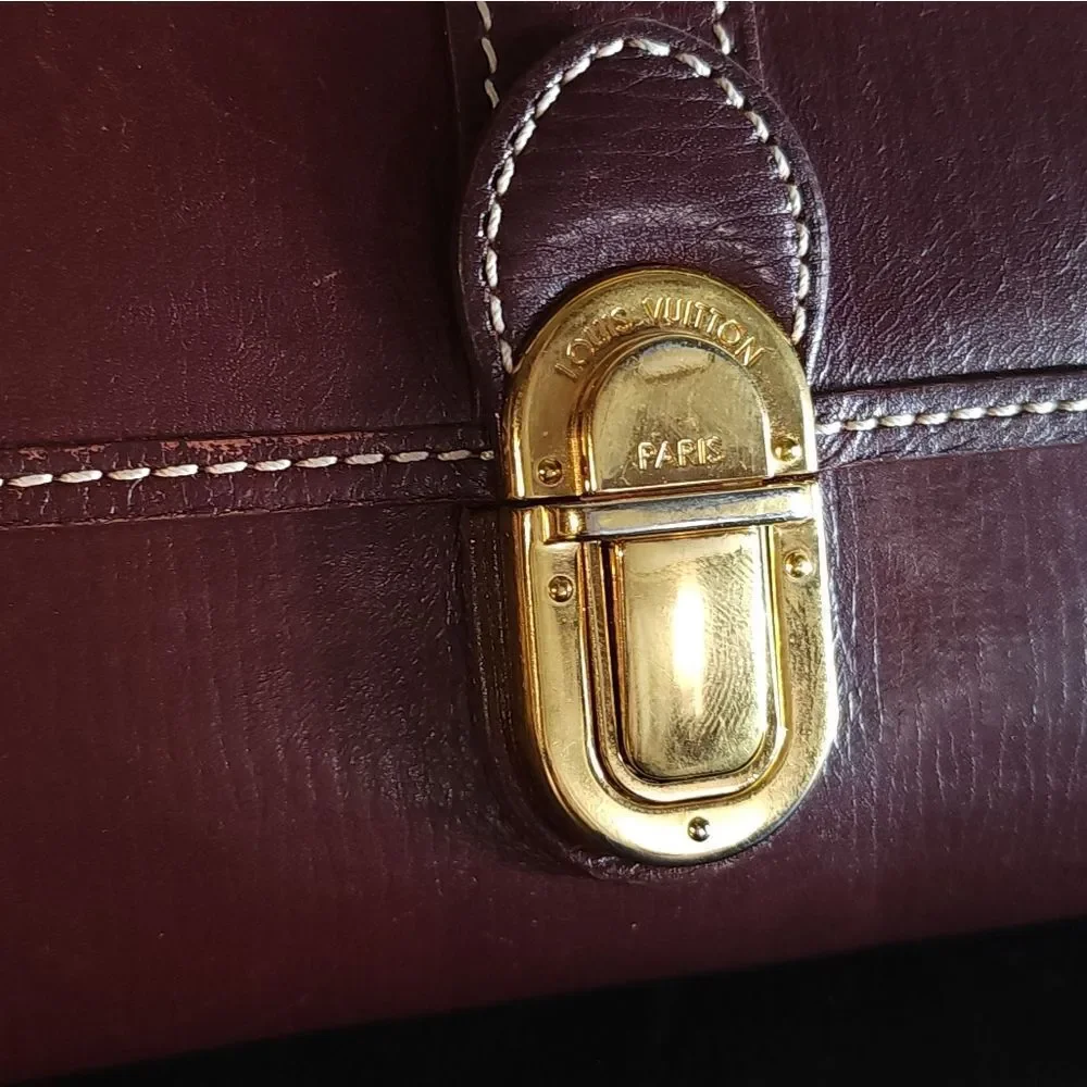 Louis Vuitton Sepia Utah Sarah Maroon Long Wallet With Dustbag AUTHENTIC AND COA